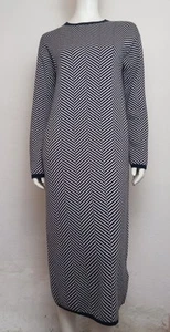 NEU 'S MAX MARA Maxi Kleid schwarz/grau 80%Wolle 20%Kaschmir Langarm M De38/40 - Bild 1 von 13