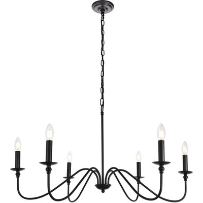 Living District LD5006D36MB Rohan Chandelier Matte Black - Image 1 of 4