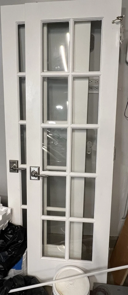 24” x 79” Solid Wood Interior  French Doors LOCAL PICK UP ONLY - Image 1 of 1