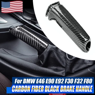 1X ABS Carbon Fiber Handbrake Brake Handle Cover FOR BMW E46 E90 E92 F30 F32 F80 Foto 1 de 4