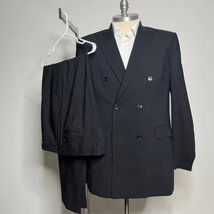 Tuta Paul Fredrick Classic 46XL 40W nera doppiopetto tinta unita - Foto 1 di 12