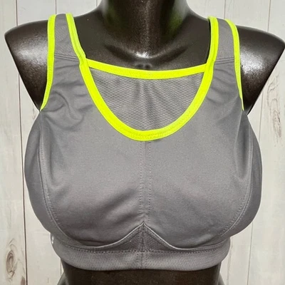 Glamorise Sport 36D No Bounce Full Figure Coverage Wireless Sports Bra Grey - Image 1 of 4