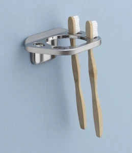 Toothbrush/Tumbler Holder, Die Cast Zinc , Chrome - OakBrook  297-1001OB - Picture 1 of 2