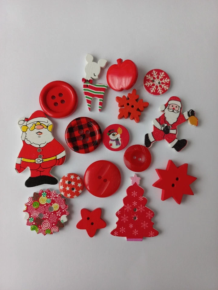 Knöpfe rot Mischung Konvolut Basteln Weihnachten - Bild 1 von 1