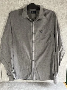 Fred Perry Hemd Langarm Oxford Grau Herren Große (L) - Bild 1 von 7