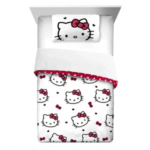 Hello Kitty 9L084J Kids Comforter and Pillowcase, 2-Piece Set, Twin - Picture 1 of 2