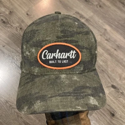 Carhartt Canvas Built To Last Snapback / Hat In Camo Orange Patch Green - Image 1 of 4