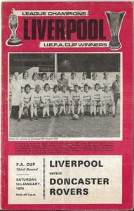 Football Programme LIVERPOOL v DONCASTER ROVERS Jan 1974 FAC - Picture 1 of 1