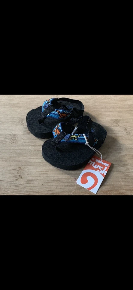 Sandalias Tanga Bebé Niño Infantil Talla 2/3 TEVA MUSH I’S 6204 Azul Cangrejo Nuevas con Etiquetas Foto 1 de 4