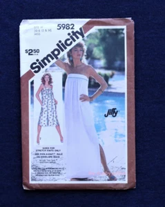 De colección Vestido Solero Años 80 Patrón de Costura Simplicidad #5982 Cubierta de Natación Bolsillos Busto 32.5-36 - Imagen 1 de 4