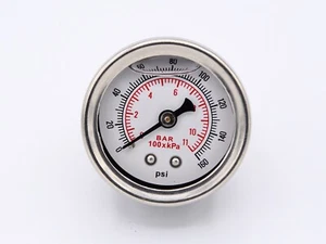 Mini manómetro 11Bar 1/8 NPT indicador de presión de aceite gasolina indicador acero inoxidable universal - Imagen 1 de 3