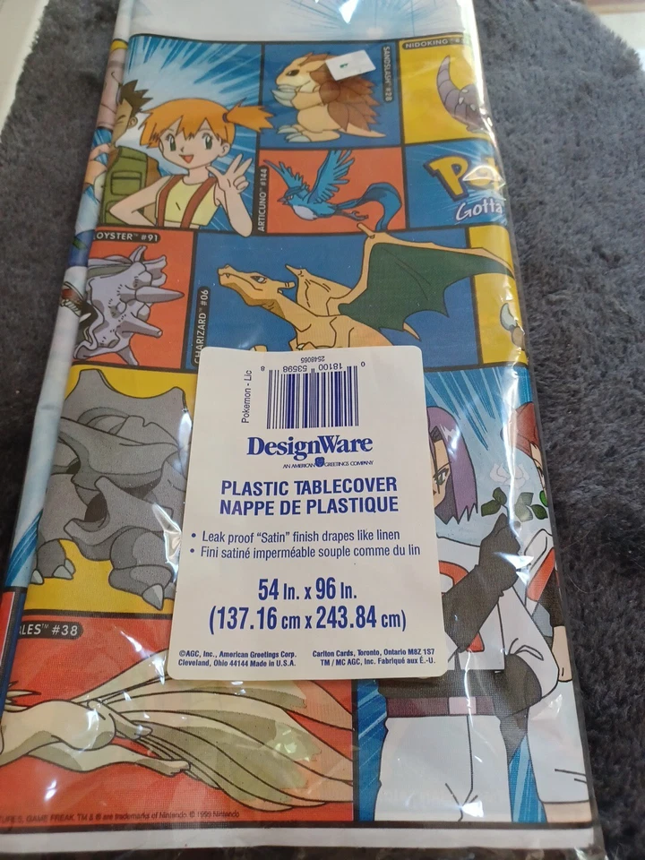 Pokemon Nintendo Plastic Birthday Party Tablecloth by DesignWare 54 X 96