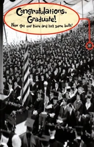 Lustige Glückwunschkarte Abschlusszeit zum Küssen in den Hintern zu treten - Bild 1 von 3