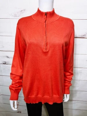 Foxcroft Womens 1/2 Zip Pullover Size XL Salmon Long Sleeve 100% Supima Cotton - Image 1 of 4