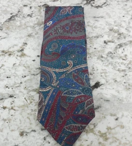 Etienne Aigner Uomo NeckTIE Modello Paisley 57" 100% Seta Blu Pasiley - Foto 1 di 5