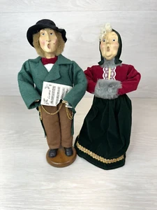 Vintage Man & Woman Christmas Caroler Figures Decor Fabric Clothing 11" tall - Picture 1 of 14