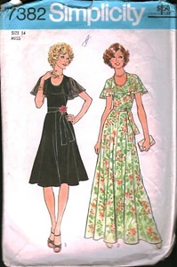 7382 Vintage Simplicity Patrón COSTURA Falsa Años 70 Vestido Sin Mangas Dos Longitudes - Imagen 1 de 2