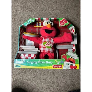 SINGING PIZZA ELMO Plush Toy SESAME STREET Fisher Price STUFFED ANIMAL DOLL 2007 - Picture 1 of 4