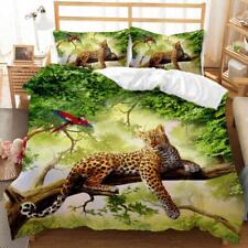 Cheetah On The Tree Leopard Quilt Duvet Cover Set Bedclothes Double