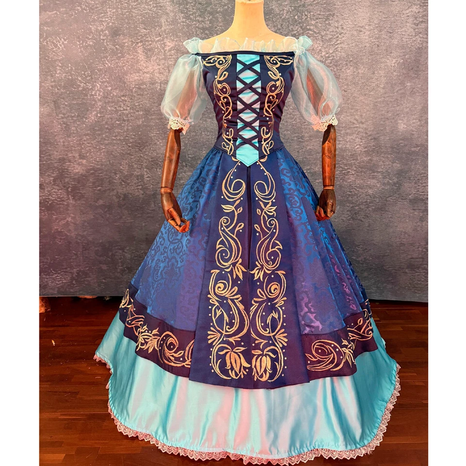 The Little Mermaid Ariel Cosplay Embroidery Luxury Dress Blue Party Costume - Image 1 of 4