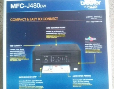 Brand New Brother MFC-J480dw Color Inkjet All-in-One Printer - Image 1 of 3