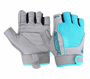 BLUE Workout Mens Cycling Training Weightlifting Lightweight Half Finger Gloves - Picture 1 of 5