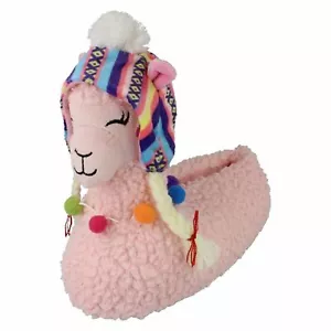 Girls Spot On 'X2105' Pink Llama Novelty Slippers - Picture 1 of 18