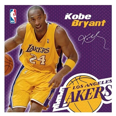 amscan Kobe Bryant LA Lakers Napkins Birthday Party Officially Licensed 16pc - Image 1 of 2