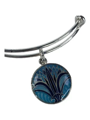 Pulsera Alex and Ani Mujer Talla 7.5 Plata y Azul Motivo Interior Corona Cristal Foto 1 de 4