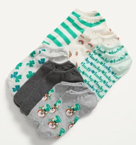 Calcetines al tobillo Old Navy para mujer ~ Paquete de 6 ~ Nuevos con etiquetas ~ Verde Blanco Gris Trébol Suerte Nuevos con etiquetas - Imagen 1 de 1