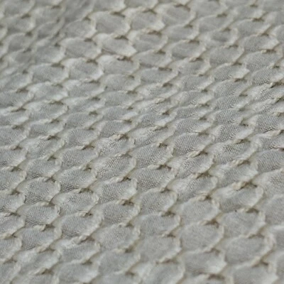 Parachute King Pillow Sham Honeycomb 36 X 21 Wool Org. Cotton Waffle Weave Beige - Image 1 of 4