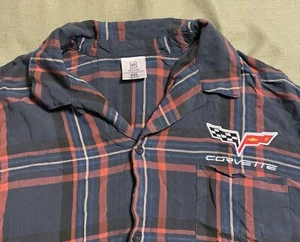 vintage OFFICIAL GM “CORVETTE” PLAID BUTTON-FRONT PLAID SHIRT MEN’S 2XL xxl RARE - Picture 1 of 6