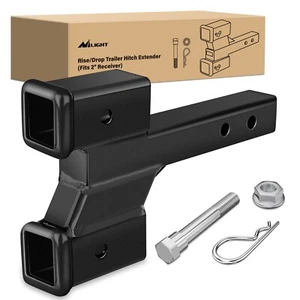 Nilight Trailer Dual Hitch Extender for 2 Inch Receiver with 2 Inch 4 Inch - Picture 1 of 9