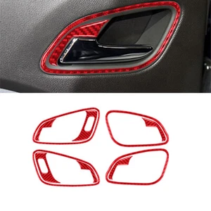 10Pcs For Chevrolet Colorado/GMC Canyon 15-22 Red Carbon Fiber Door Handle Cover - Picture 1 of 12