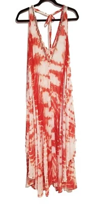 Vestido y traje de baño TIE DYE naranja y blanco transparente fluido C/ Up-OS Foto 1 de 4