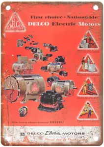 Vintage 1955 DELTA ELECTRIC MOTORS Ad Reproduction Metal Sign Z281 - Picture 1 of 1