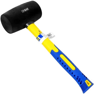 S&R Gummihammer schwarz 60 mm, 560g mit Fiberglasstiel - Bild 1 von 11