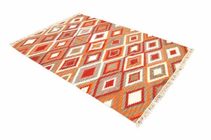 Vero Kilim Tappeto Indiano Originale CM 300x200 - Galleria Farah1970 - Foto 1 di 7