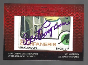 Bert Campaneris 2013 Tristar Signacuts Cut Signatures Autographs Auto 8/10 - Picture 1 of 5