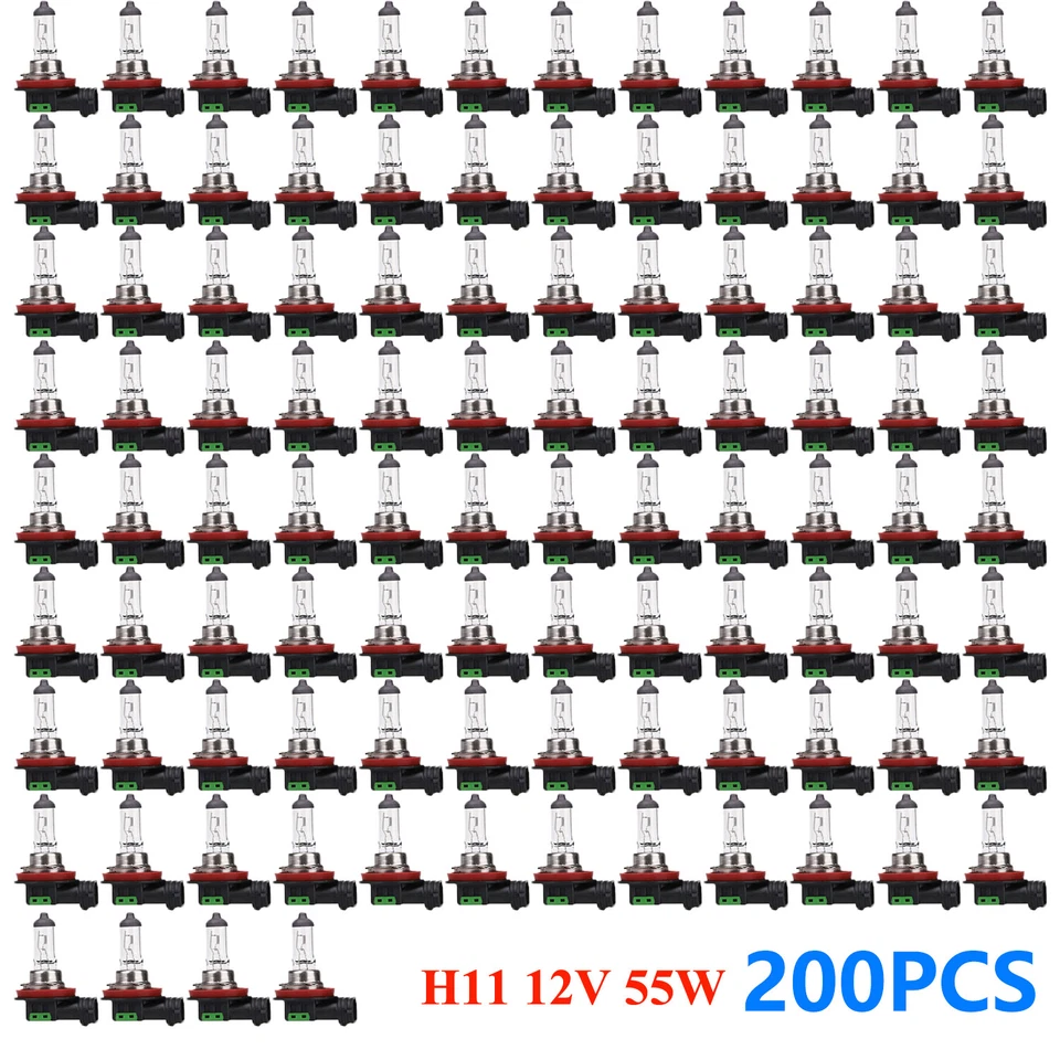 200 un. H11 12V 55W/Super Brillante Ultra Blanco Niebla Bombilla Halógena Luz Coche Lámpara Foto 1 de 4
