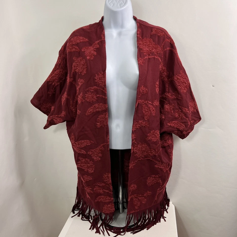 Cárdigan Chico's para mujer pequeño/mediano frente abierto de gran tamaño brocado manga corta Foto 1 de 4