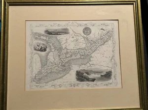Karte von Westkanada, 1851, antik, illustriert J. Rapkin, John Tallis - Bild 1 von 9