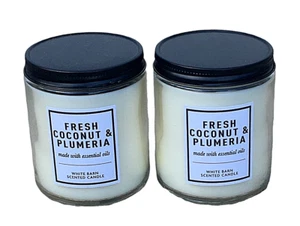 Bath & Body Works White Barn Fresh Coconut & Plumeria Candle x 2 - Picture 1 of 1