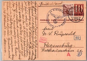 SWITZERLAND 1943 WWII CENSORED STATIONERY POSTCARD ADDR GERMANY CAN BISCHOPSZELL - Picture 1 of 2