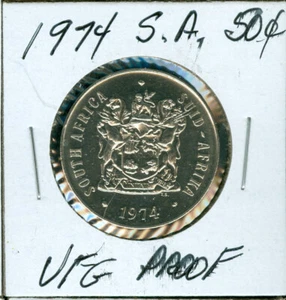1974 SOUTH AFRICA 50 CENTS ULTRA FINEST PROOF       99 CENTS SHIPPING . - Picture 1 of 2