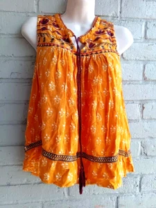 Millenium Women Yellow Sleeveless Blouse M - Picture 1 of 6