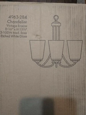 Lámpara de araña Minka Lavery 4963-284 3 luces 1 nivel - bronce Foto 1 de 2