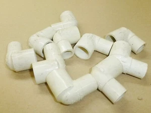 Lot of 10 - 1/2" threaded x slip 90 elbow PVC nipple pipe - Picture 1 of 2