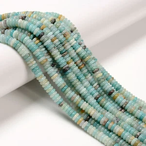 Natural Multi-color Amazonite Smooth Rondelle Beads Size 2x6mm 15.5'' Strand - Picture 1 of 2