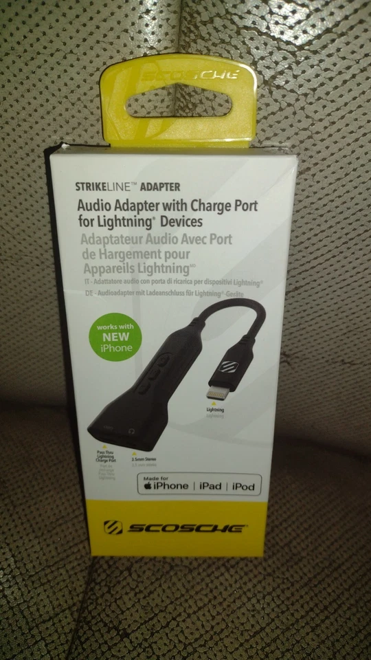 NEW Scosche Audio Adapter & Charger Port For Lightning Devices iPhone Compatible - Image 1 of 1